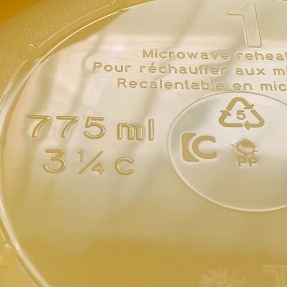 NWT Tupperware Exclusive Set of 6 CrystalWave PLUS Yellow Set ~ All 3 1/4 Cup - Picture 4 of 5